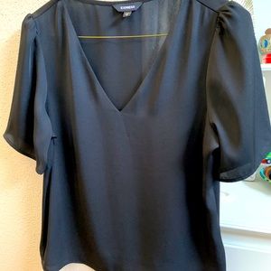 Black, flowy, blouse